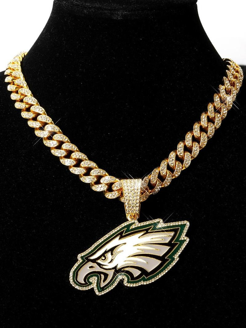 Philadelphia EaglesMen's Hip-Hop Style Personalized Pendant Necklace, CubanChain, Gift for Boyfriend