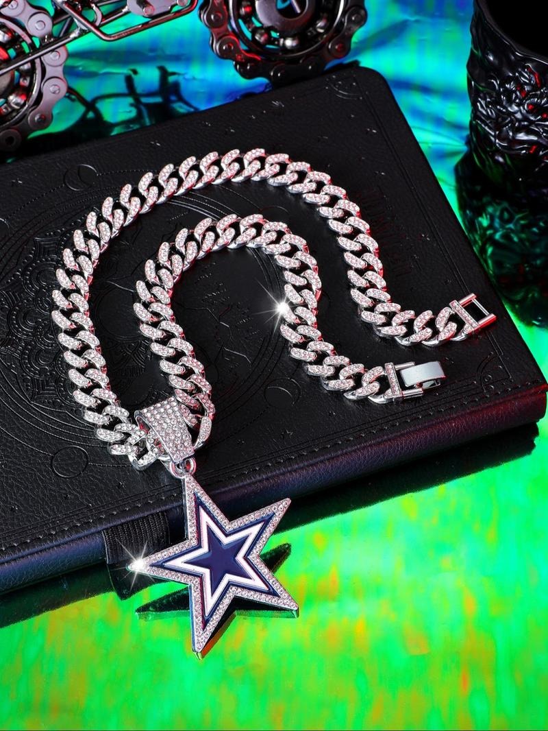 Dallas Cowboys  NFL Fashion oil drop pentagram pendant men's personalizedtrend necklace