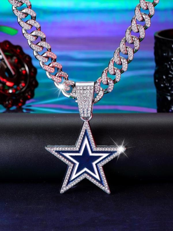 Dallas Cowboys  NFL Fashion oil drop pentagram pendant men's personalizedtrend necklace