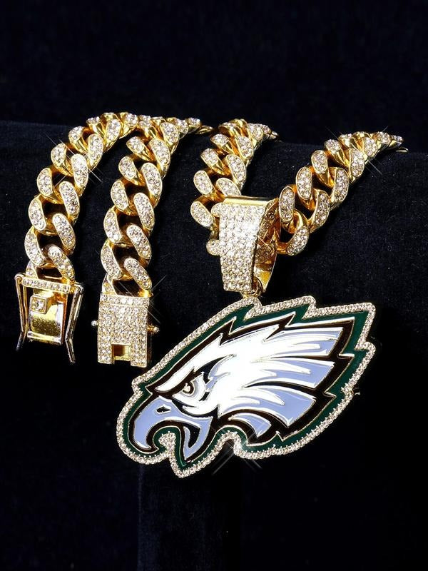 Philadelphia EaglesMen's Hip-Hop Style Personalized Pendant Necklace, CubanChain, Gift for Boyfriend