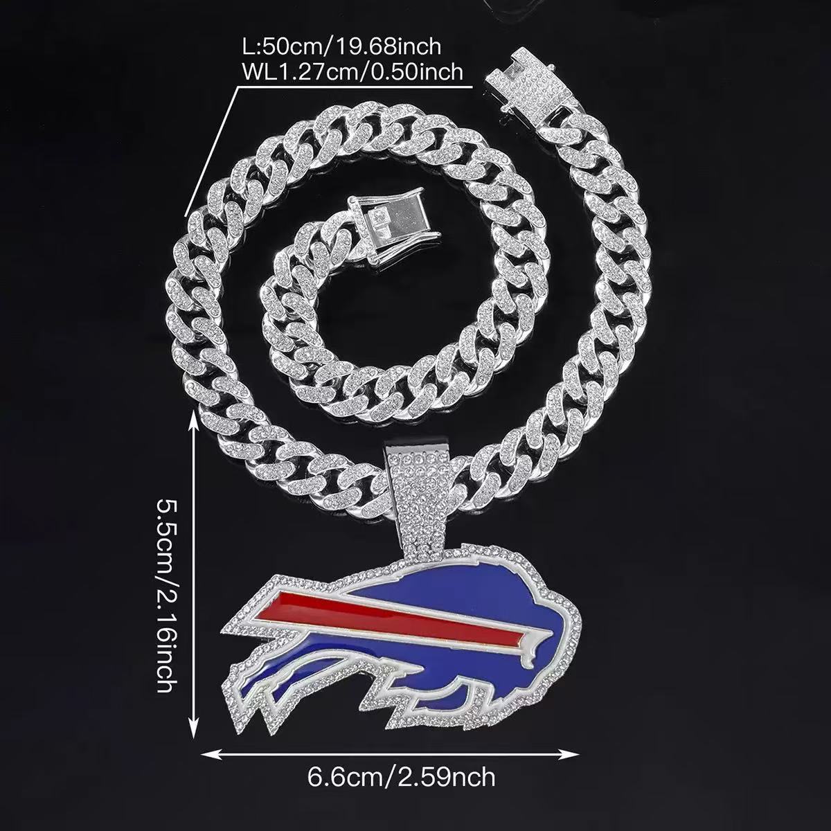 Buffalo Bills  Fashionable and unique necklace accessory for menversatile hip-hop Cuban chain