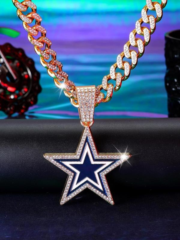 Dallas Cowboys  NFL Fashion oil drop pentagram pendant men's personalizedtrend necklace