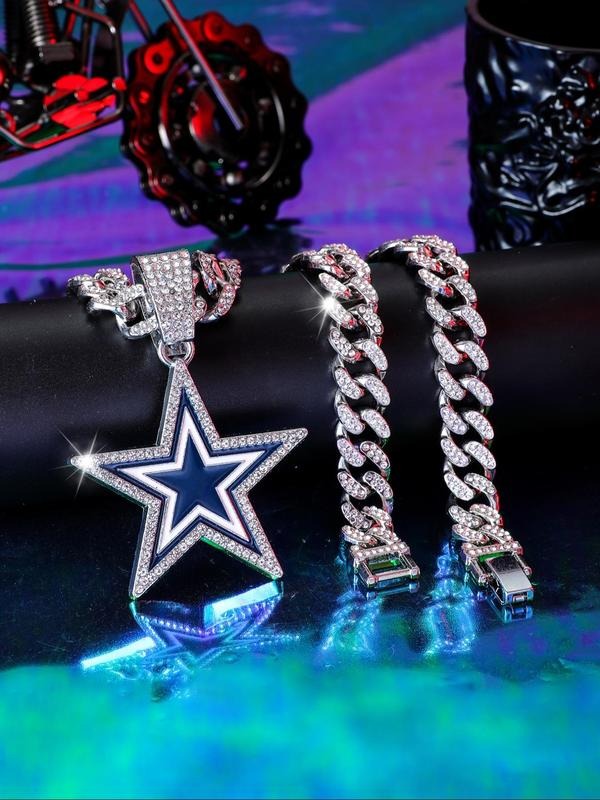 Dallas Cowboys  NFL Fashion oil drop pentagram pendant men's personalizedtrend necklace