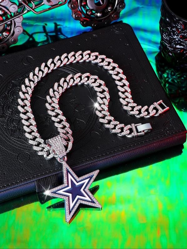 Dallas Cowboys  NFL Fashion oil drop pentagram pendant men's personalizedtrend necklace