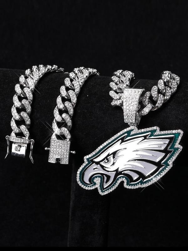 Philadelphia EaglesMen's Hip-Hop Style Personalized Pendant Necklace, CubanChain, Gift for Boyfriend